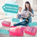 12-Piece Packing Cubes Set for Travel (Rose)