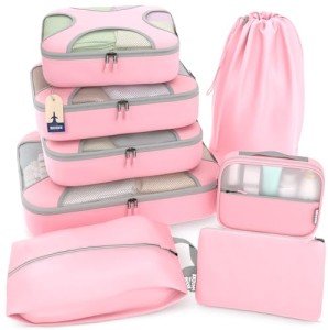 8-Pack Lightweight Travel Cubes - Summer Pink