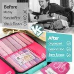 12-Piece Packing Cubes Set for Travel (Rose)