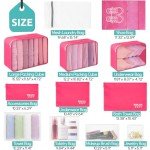 12-Piece Packing Cubes Set for Travel (Rose)