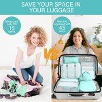 Travel Packing Cubes Set for Couples (Blue)