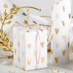 Golden Heart Wrapping Paper Roll for Special Occasions