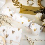 Golden Heart Wrapping Paper Roll for Special Occasions