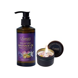 Couples Aromatherapy Massage Oil and Candle Set