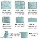 8-Piece Travel Packing Cubes for Couples