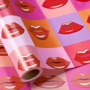 Valentine’s Red Lips Themed Wrapping Paper Roll