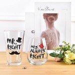 Funny Mr. Right & Mrs. Always Right Glass Set