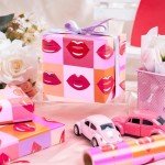 Valentine’s Red Lips Themed Wrapping Paper Roll