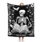 Cozy Skeleton Blanket for Couples and Readers