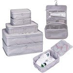Travel Packing Cubes Set with Toiletry Kit