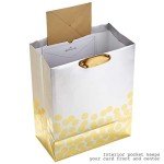 Large Silver Gift Bag with Gold Foil Dots