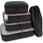 Shacke 5 Set Packing Cubes for Travel Lightweight Luggage Organizer (Air Black)