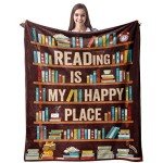CUJUYO Book Lovers Gifts Blanket - Librarian Gifts Throw Blanket 40"x50" - Book Club Gifts for Reading Lover Bookish - Literary Gifts Ideas - Best Bookworm Gifts on Birthday Christmas Graduation