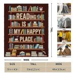 CUJUYO Book Lovers Gifts Blanket - Librarian Gifts Throw Blanket 40"x50" - Book Club Gifts for Reading Lover Bookish - Literary Gifts Ideas - Best Bookworm Gifts on Birthday Christmas Graduation