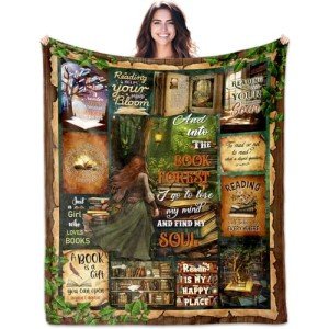 Blankets for Book Lovers, Book Lovers Gifts, Gifts For Readers, Reading Gifts Blanket 50"X60", Bookish Gifts, Book Gifts, Book Club Gifts, Book Reader Gifts, Bookworm/Literary Gifts For Book Lovers