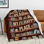 CUJUYO Book Lovers Gifts Blanket - Librarian Gifts Throw Blanket 40"x50" - Book Club Gifts for Reading Lover Bookish - Literary Gifts Ideas - Best Bookworm Gifts on Birthday Christmas Graduation