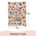 Mahrokh Book Lovers Gifts Blanket, Gifts for Book Lovers Women, Bookish Gifts for Readers, Reading Blanket for Book Lovers, Book Club Gifts, Reading Gifts, Librarian Gifts Blanket 60"x50" (Pink)