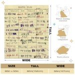 Buryeah Book Lovers Gifts Vintage Library Due Date Card Blanket Librarian Gifts Throw Blankets 60"x50" Vintage Library Card Themed Blanket for Book Club Bookworm Bookish