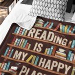 CUJUYO Book Lovers Gifts Blanket - Librarian Gifts Throw Blanket 40"x50" - Book Club Gifts for Reading Lover Bookish - Literary Gifts Ideas - Best Bookworm Gifts on Birthday Christmas Graduation