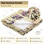 Buryeah Book Lovers Gifts Vintage Library Due Date Card Blanket Librarian Gifts Throw Blankets 60"x50" Vintage Library Card Themed Blanket for Book Club Bookworm Bookish