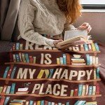 CUJUYO Book Lovers Gifts Blanket - Librarian Gifts Throw Blanket 40"x50" - Book Club Gifts for Reading Lover Bookish - Literary Gifts Ideas - Best Bookworm Gifts on Birthday Christmas Graduation
