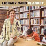 Buryeah Book Lovers Gifts Vintage Library Due Date Card Blanket Librarian Gifts Throw Blankets 60"x50" Vintage Library Card Themed Blanket for Book Club Bookworm Bookish