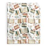 Book Lovers Gifts Blanket - Reading Blanket for Women Men - 60x80 Inches Cute Lap Size Reading Throw Blanket for Library - Soft Fuzzy Comforter for Couch Sofa Bed