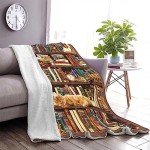 Juirnost Book Lovers Gifts Reading Blanket,Gifts for Book Lovers Women,Librarian Gifts Throw Blanket,Literary Gifts Ideas,Best Bookworm Gifts,Best Gifts for Bookworm,Cat Soft Throw Blanket 50"x60"