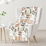 Book Lovers Gifts Blanket - Reading Blanket for Women Men - 60x80 Inches Cute Lap Size Reading Throw Blanket for Library - Soft Fuzzy Comforter for Couch Sofa Bed