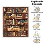 Juirnost Book Lovers Gifts Reading Blanket,Gifts for Book Lovers Women,Librarian Gifts Throw Blanket,Literary Gifts Ideas,Best Bookworm Gifts,Best Gifts for Bookworm,Cat Soft Throw Blanket 50"x60"