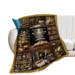 Book Lovers Gifts Blanket Bookish Bookshelf Throw Blanket Cozy Plush Fleece Flannel Reading Blankets for Girls Boys Women Men 50"X40"