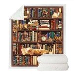 Juirnost Book Lovers Gifts Reading Blanket,Gifts for Book Lovers Women,Librarian Gifts Throw Blanket,Literary Gifts Ideas,Best Bookworm Gifts,Best Gifts for Bookworm,Cat Soft Throw Blanket 50"x60"