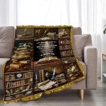 Book Lovers Gifts Blanket Bookish Bookshelf Throw Blanket Cozy Plush Fleece Flannel Reading Blankets for Girls Boys Women Men 50"X40"
