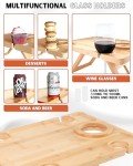Portable Wine Picnic Table, Outdoor Portable Wine Table, Charcuterie Board with Wine Glass Holder - Includes Picnic Mat & Carry Bag