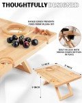 Portable Wine Picnic Table, Outdoor Portable Wine Table, Charcuterie Board with Wine Glass Holder - Includes Picnic Mat & Carry Bag
