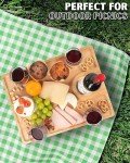 Portable Wine Picnic Table, Outdoor Portable Wine Table, Charcuterie Board with Wine Glass Holder - Includes Picnic Mat & Carry Bag
