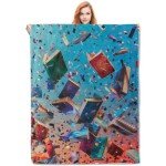VANZEV Book Blanket,Reading Flannel Throw Blankets,Soft Warm Lightweight Cozy Plush Throws for Bedroom Sofa Home Decor Graduation Gifts for Book Lovers Women Girls 50"x60"