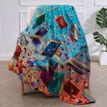 VANZEV Book Blanket,Reading Flannel Throw Blankets,Soft Warm Lightweight Cozy Plush Throws for Bedroom Sofa Home Decor Graduation Gifts for Book Lovers Women Girls 50"x60"