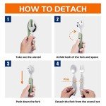 HIKENTURE 4-in-1 Camping Utensil Set - Army Green