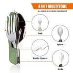 HIKENTURE 4-in-1 Camping Utensil Set - Army Green