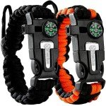 Atomic Bear Paracord Bracelet Set - Black/Orange