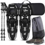 Odoland 4-in-1 Snowshoes with Poles and Gaiters