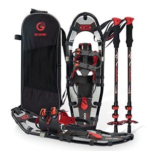 Lightweight 21" Snowshoes Set with Trekking Poles