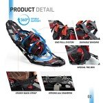 Lightweight 21" Snowshoes Set with Trekking Poles