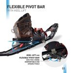 Lightweight 21" Snowshoes Set with Trekking Poles