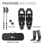 Odoland 4-in-1 Snowshoes with Poles and Gaiters