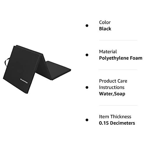 3-Fold Yoga & Gym Mat with Handles (Black)