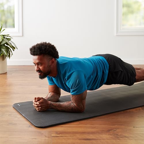 Extra Thick Yoga Mat with Strap - Black