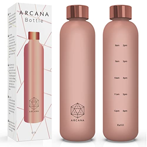 Time Marker Water Bottle - 32oz Pink/Rose Gold