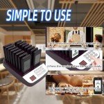 Restaurant Pager System,16 Restaurant Pagers,Wireless Calling System for Restaurant,1600ft Long Range Food Buzzer,Social Distancing Keeping Pagers with Order Buzzers for Food Truck